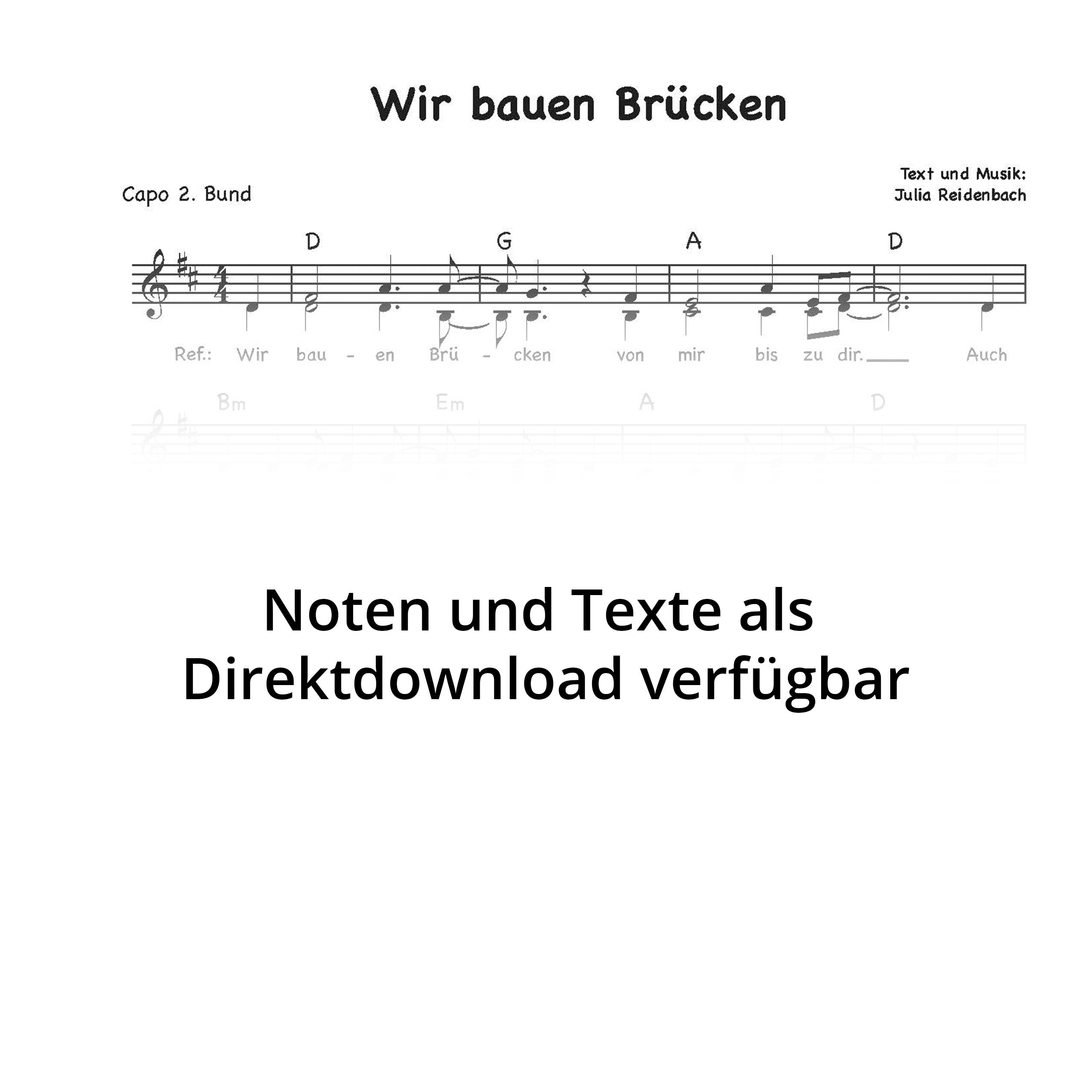 Notenblatt Wir bauen Brücken