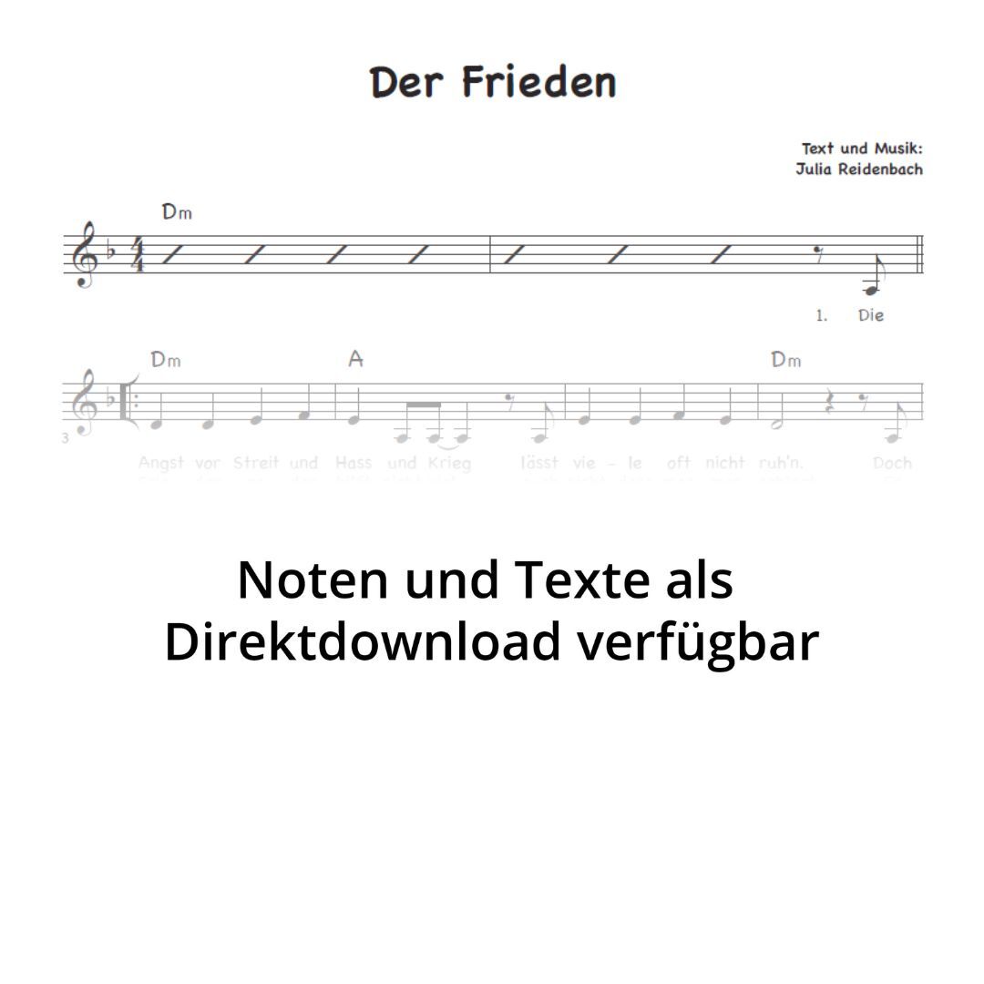 Der Frieden - Noten und Text | von Julia Reidenbach